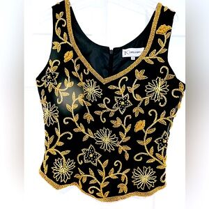 Beaded Embellished Evening Crop Top